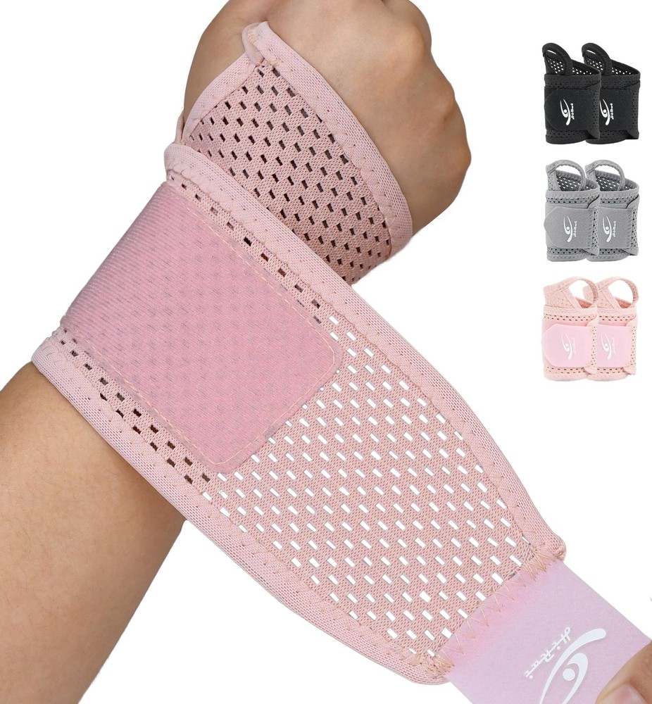 2-Pack Ultra-Thin Mesh Wrist Wraps - Breathable, Adjustable Wrist Support for...