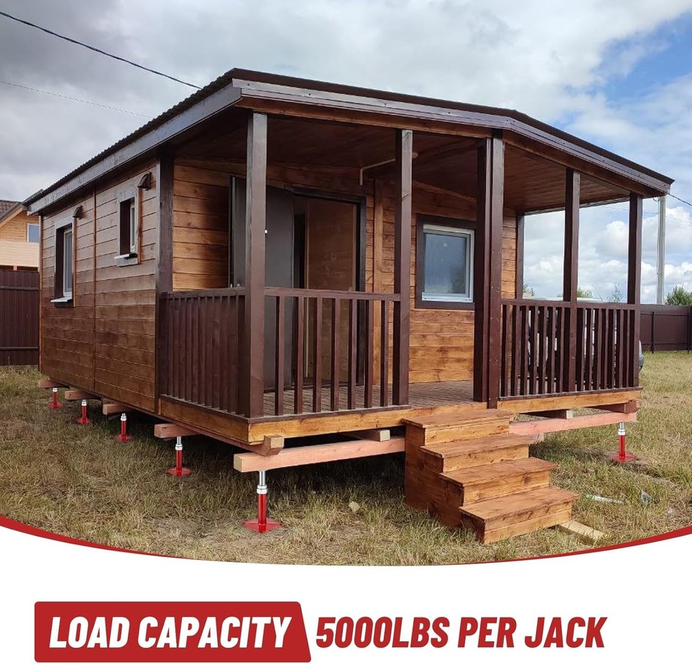 Versatile 5-8" Adjustable Screw Jacks for Leveling and Support - 4 Pack