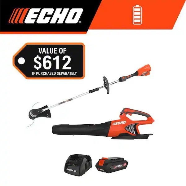 Echo Eforce 56V Trimmer Blower Combo Kit Battery And Charger Included