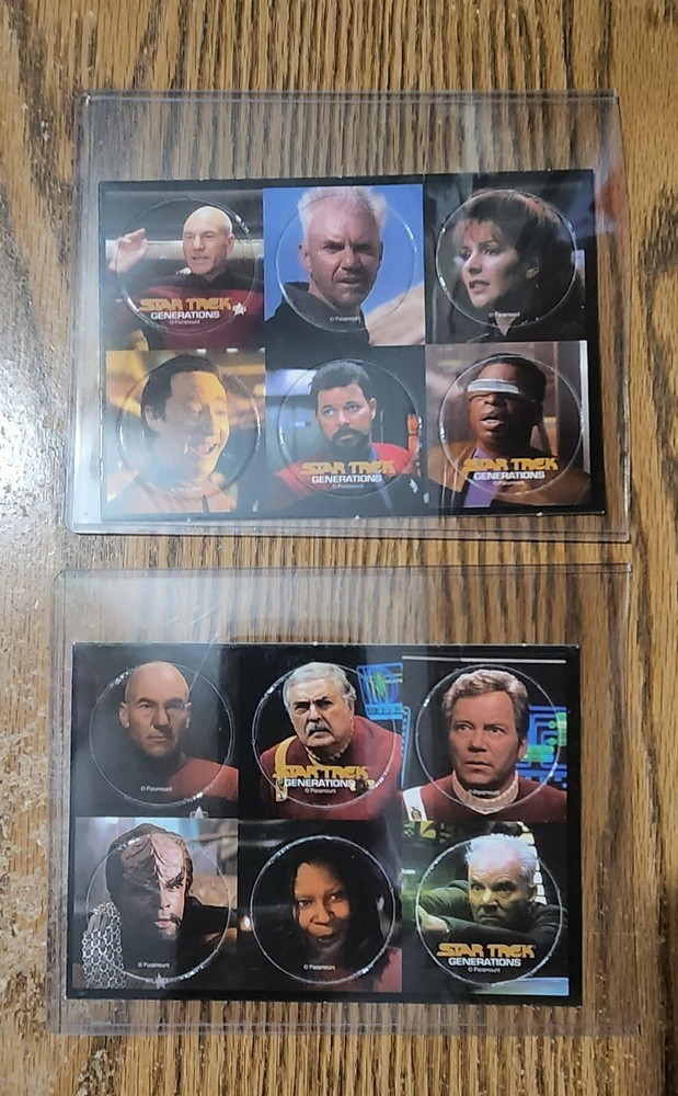Star Trek Generations Unpunched Pog / Space Cap Sheets Two Different Pog Sheets