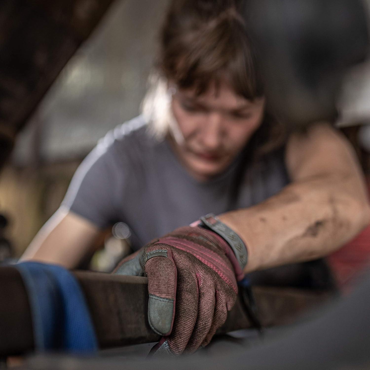 Wells Lamont Women's HydraHyde Water-Resistant Leather Palm Hybrid Work Gloves