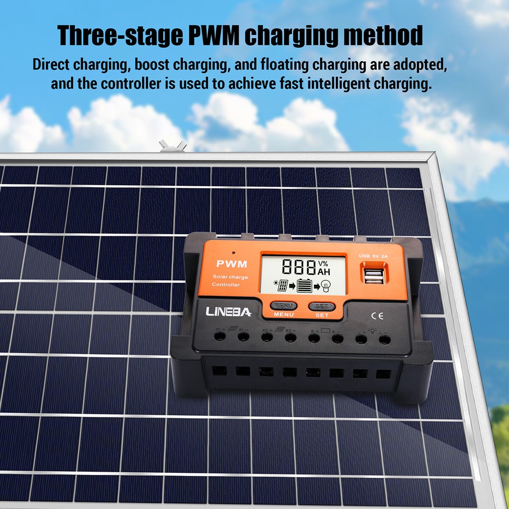 PWM Solar Charge Controller 12V/24V/48V Solar Panel Regulator for AGM Lithium