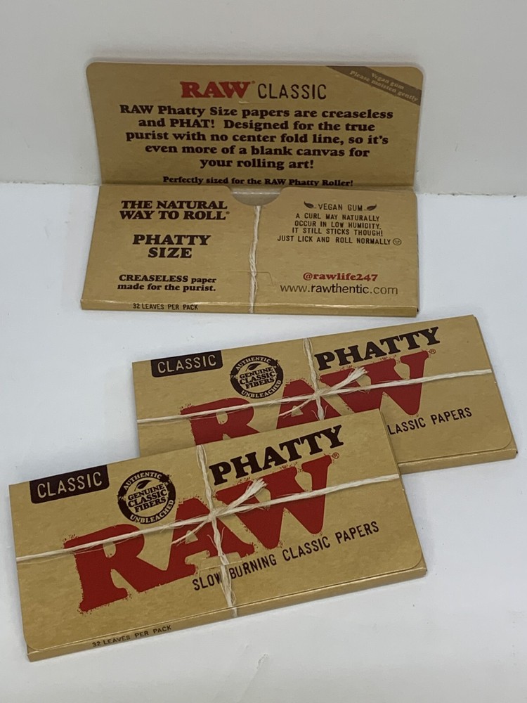 RAW Classic PHATTY ROLLING PAPERS - THREE PACKS - FITS YOUR RAW PHATTY ROLLER