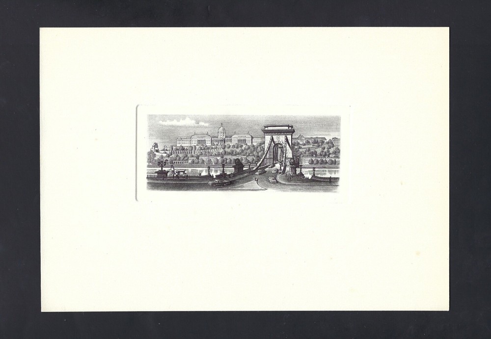 Hungary , Budapest - Chain Bridge  Vignette Proof Uncirculated