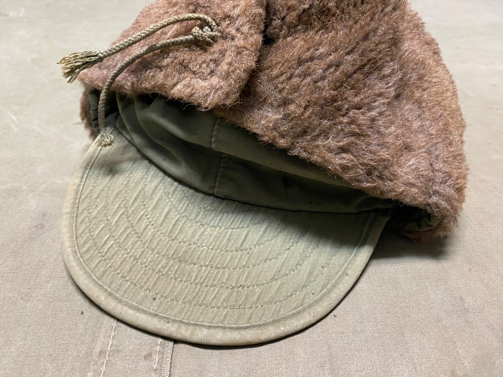 ORIGINAL POST WWII US ARMY M1943 WINTER PILE HAT CAP-MEDIUM SIZE 7