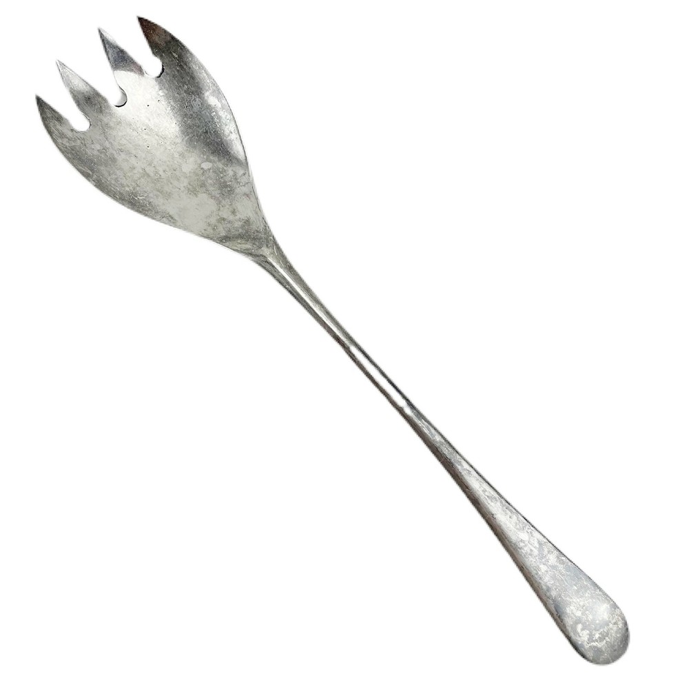 Vintage Sheffield Serving Meat Silverplate Fork England Reverse Tipped 8.25"