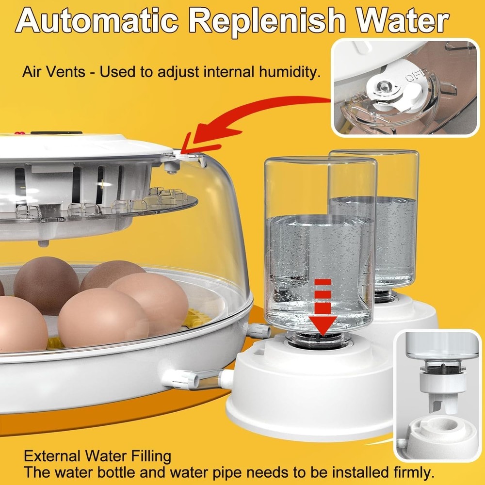 18 Egg Incubators for Hatching Eggs, Automatic Egg Turner and Egg Candle Tester