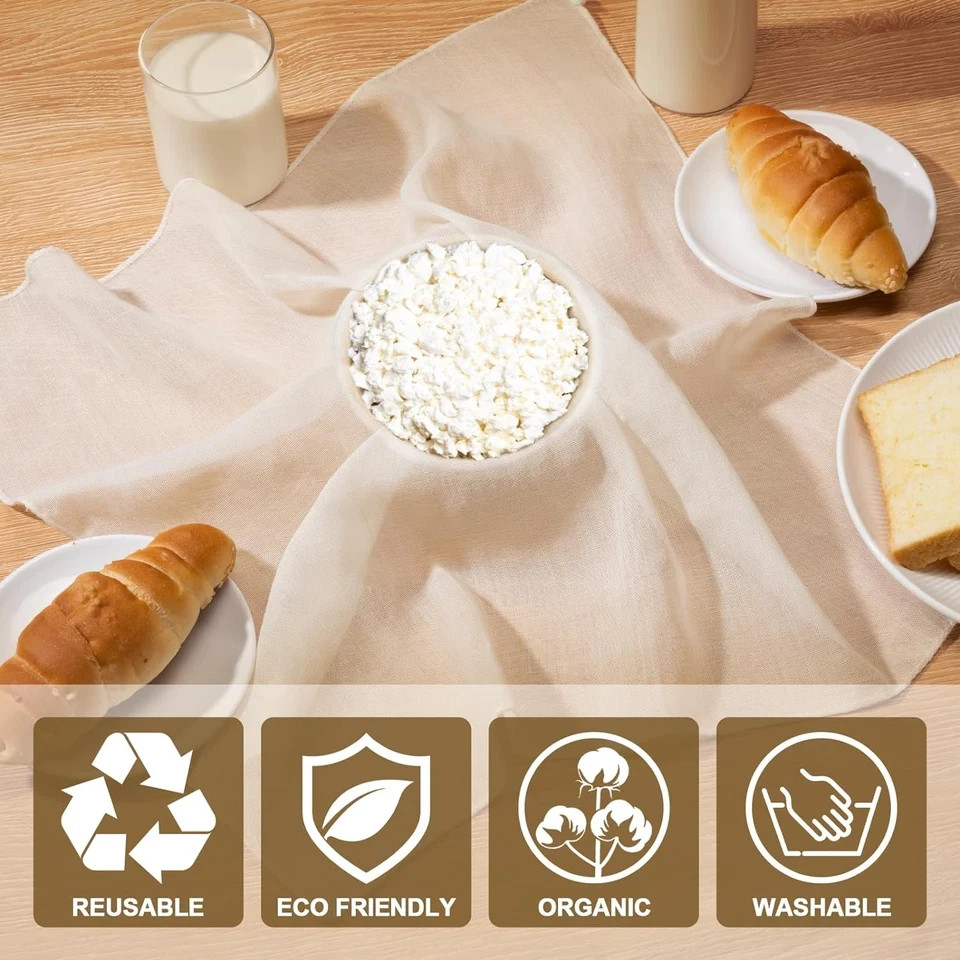 Cheese Cloths for Straining, 6PCS 20X20 Inch Grade 100 Cheese Cloth, Reusable Wa