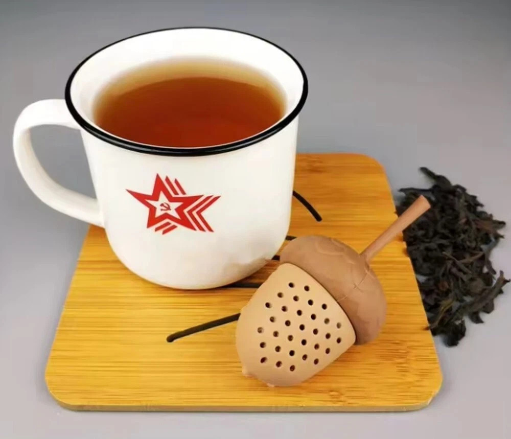 Pine Cone Silicone Tea Infuser Long Handle Loose Leaf Strainer for Mug Cup Teapo