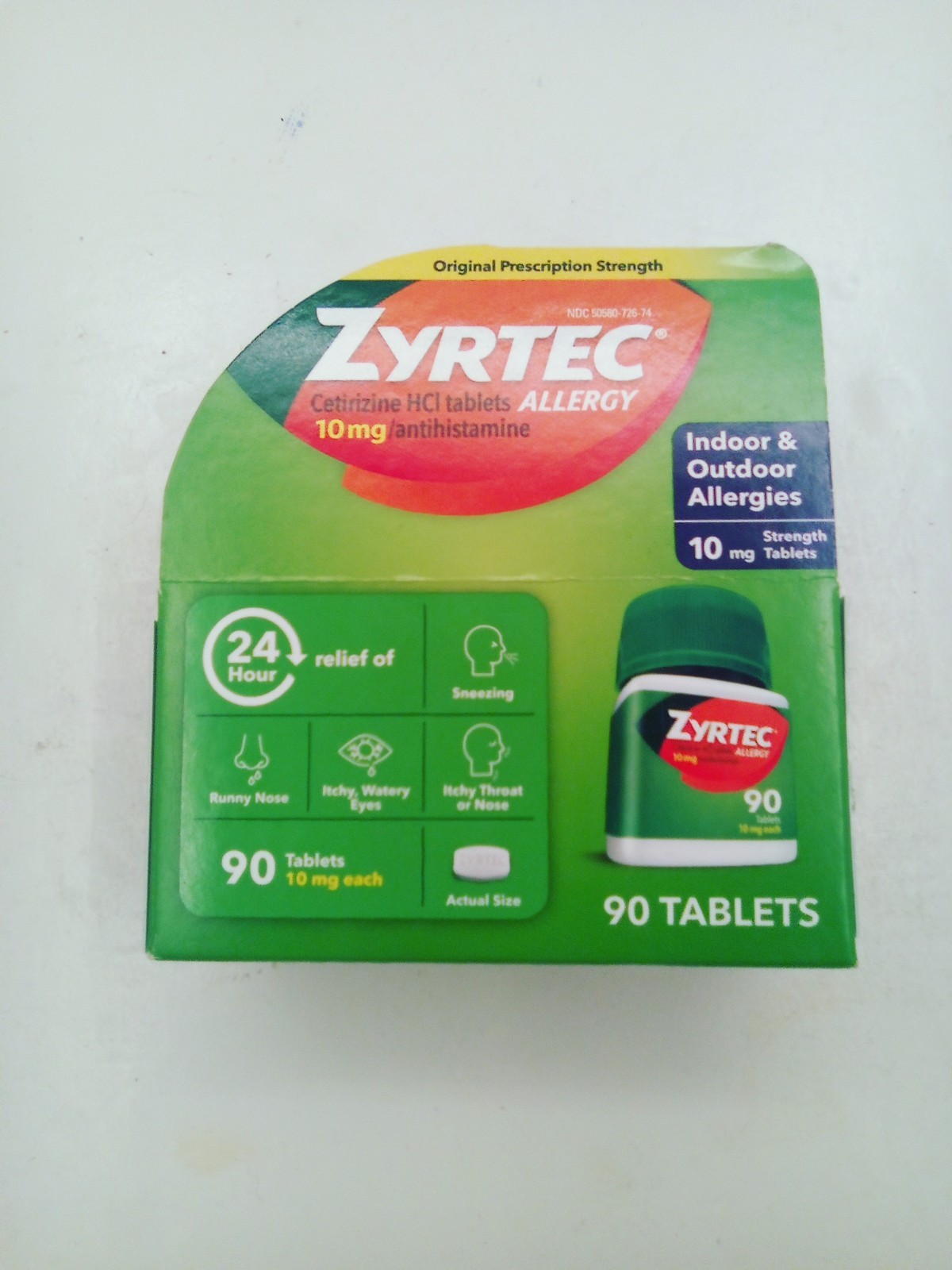 Lot of 20 Zyrtec Allergy Treatment Tablets 10mg 90 Count EXP 2027+ NEW SEALED!