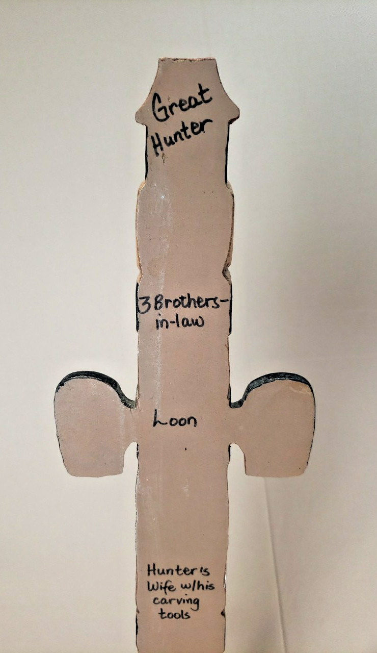 VINTAGE 24 1/2" TLINGIT NW COAST INDIAN WOOD MULTIPLE FIGURES TOTEM POLE MODEL