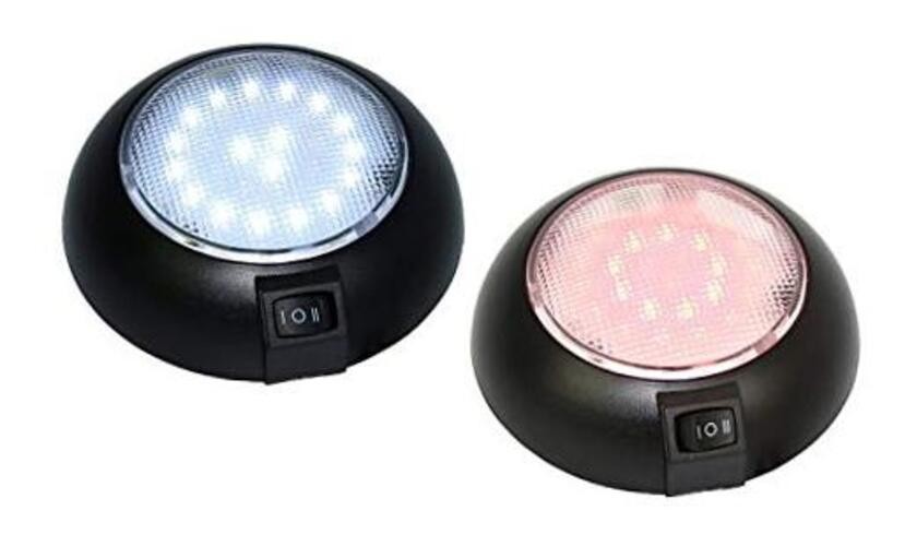 LED Dome Light - 4.5" High Power White & Red LED Downlight - 12 Volt - Fixed