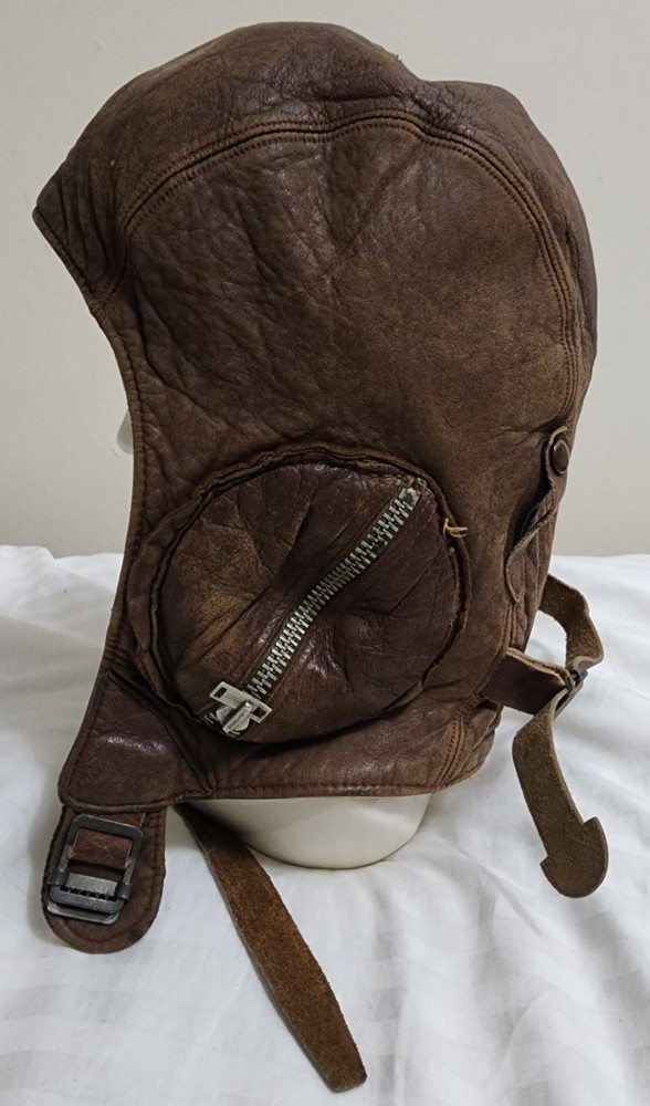 WW2 Canadian RCAF Type B Leather Flying Helmet size 4