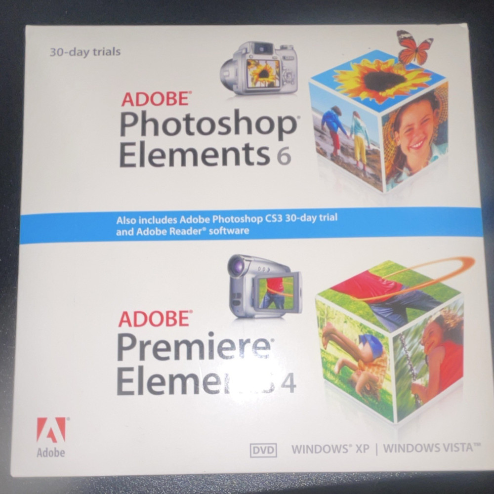 Adobe Systems Photoshop Elements 6 & Elements 4 DVD old unopened