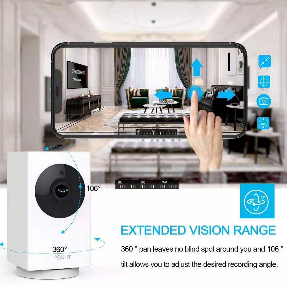 Smart Wi-Fi 1080P Wireless Security Camera with Night Vision, 2-Way Audio, Cloud
