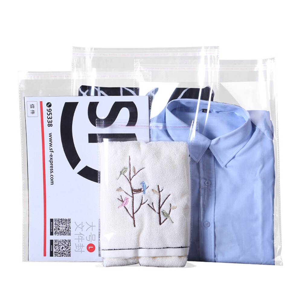 Clear Self Adhesive OPP Bags Resealable Cellophane Tape Poly Seal Packing Bags