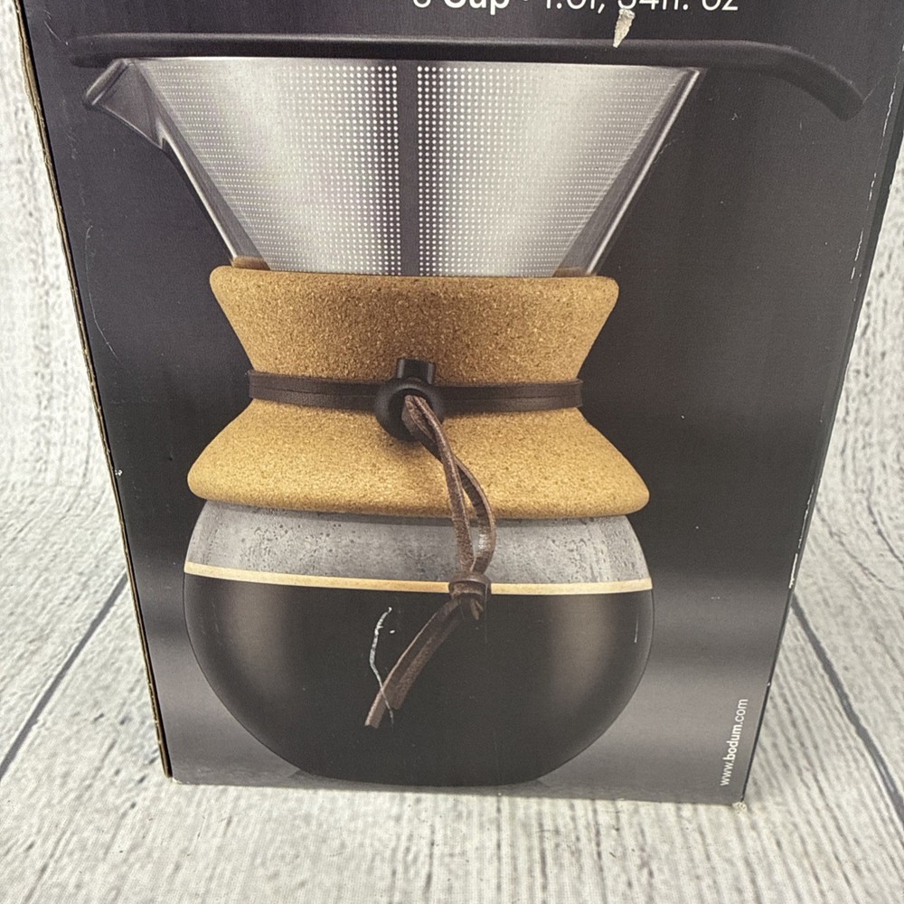 NEW - Bodum Pour Over 8 Cup Coffee Maker Mesh Filter 34 Fl. Oz Perm. Filter