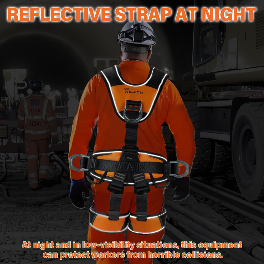 TRSMIMA Full Body Safety Harness for Climbing, Roofing & Tree Work