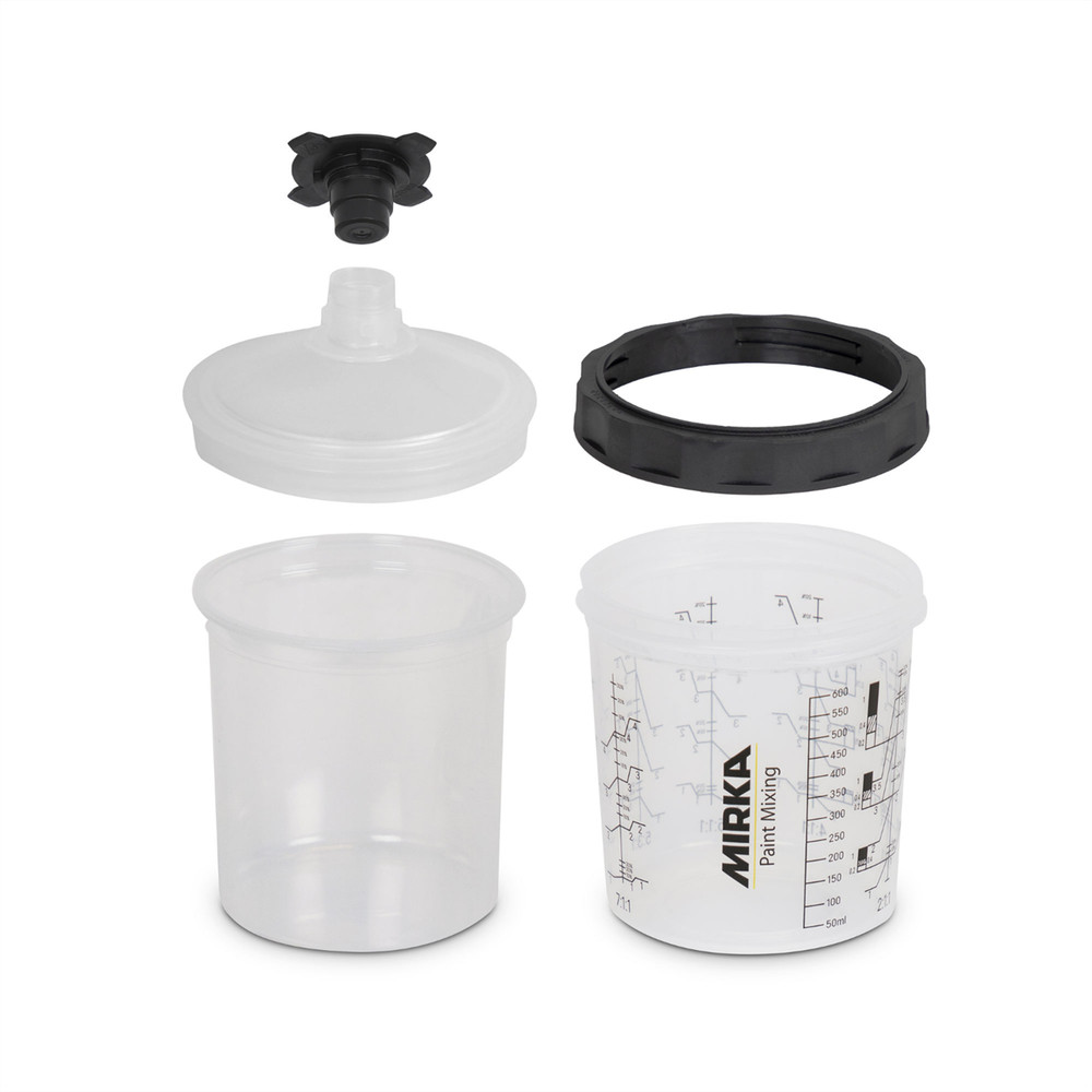 Mirka Abrasives Paint Cup System 850ml, Filter Lid 190Â�m, 50/Pack