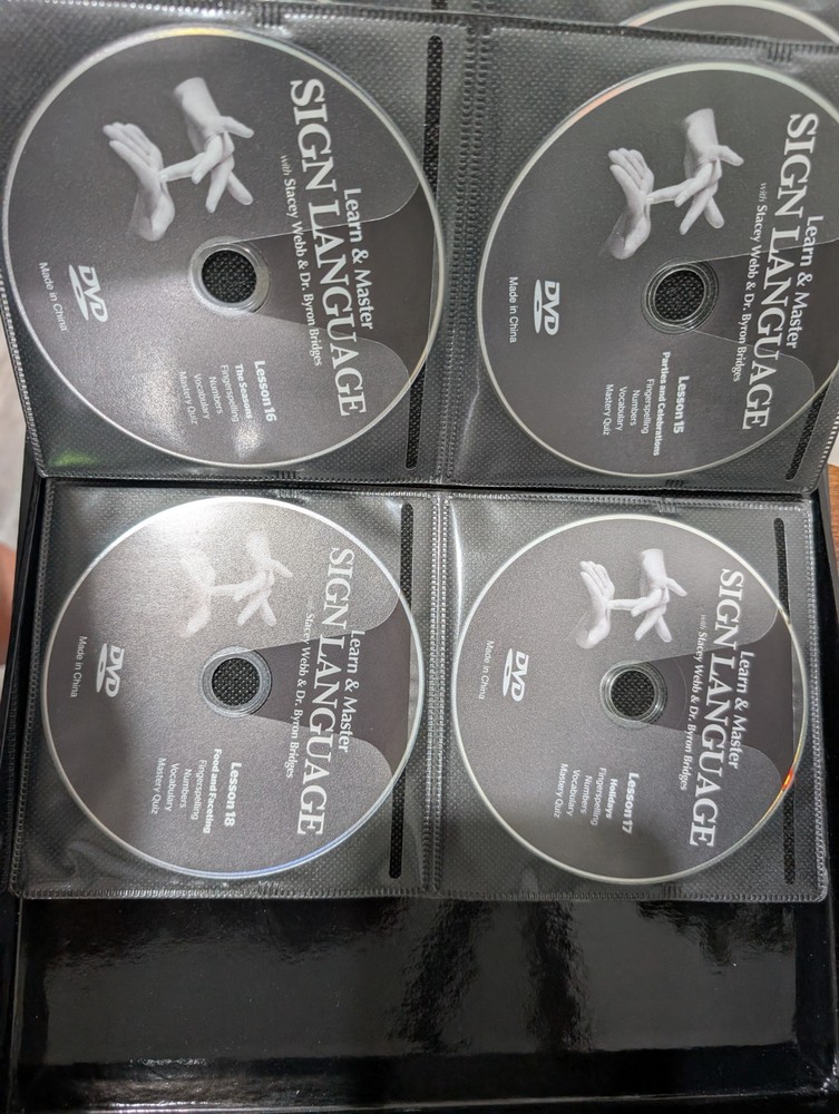 Learn & Master Sign Language / Webb & Bridges 2014 - 25 DVDS + Lesson Book