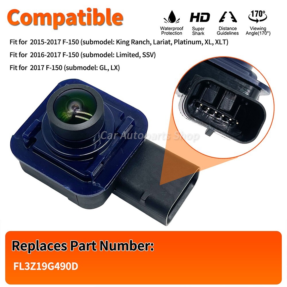 Rear Backup Camera Fit for 2015-2017 Ford F150 F-150 Pickup Truck FL3Z-19G490-D
