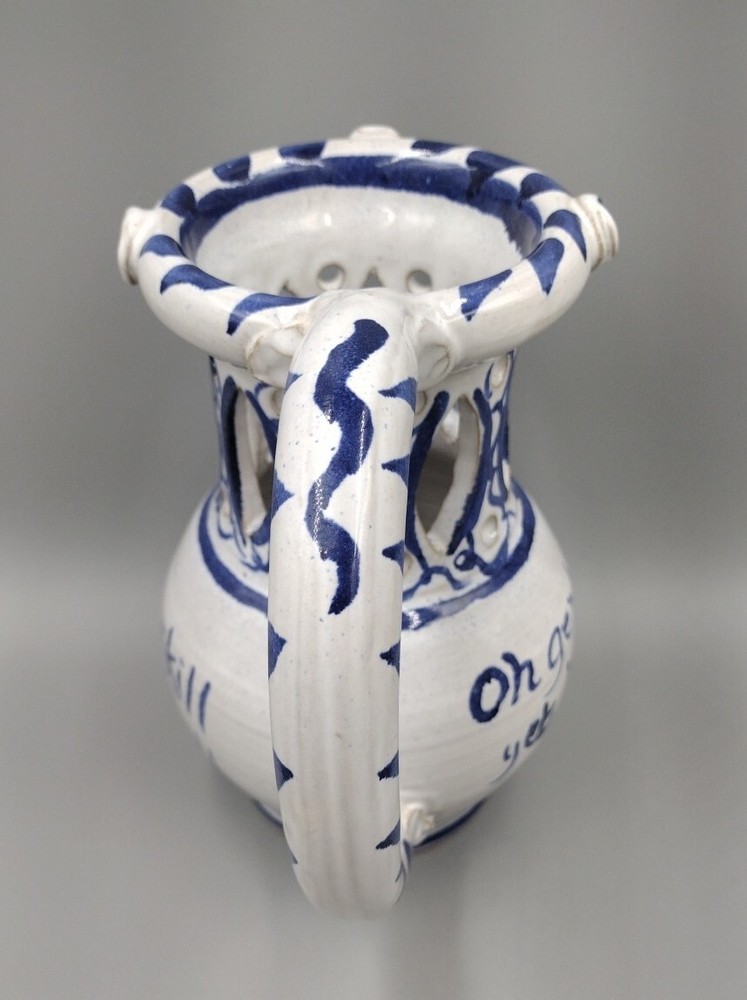JOKE Pitcher Majolica Drink If you Can Signed