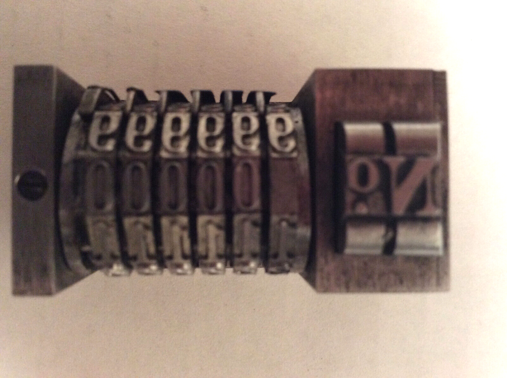 Letterpress Numbering Machine Wheel 6 To Number Forward