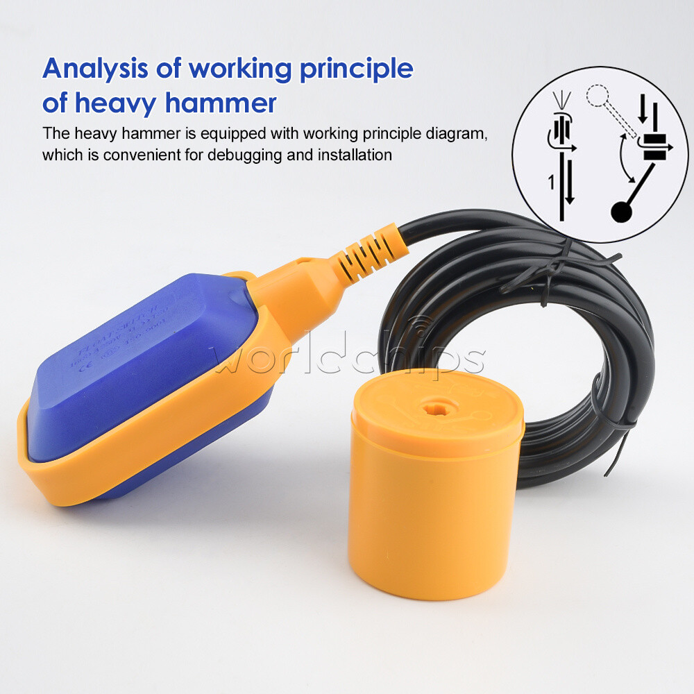Float Switch Automatic Water Level Controller 16A with 1/2/3/4/5m Cable Sensor