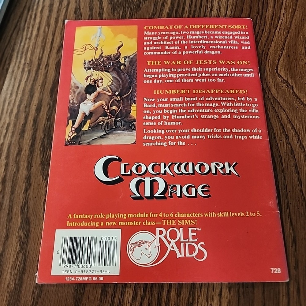AD&D 1e Clockwork Mage Role Aids 728 Adventure (level 2-5)