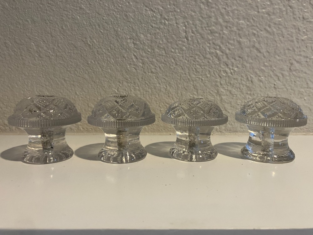 Early Old Antique Pressed / Sandwich Glass Cabinet / Drawer Pulls / Knobs