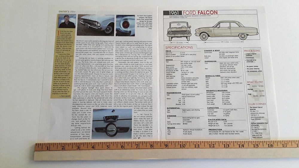 1961 FORD FALCON ORIGINAL 2013 ARTICLE