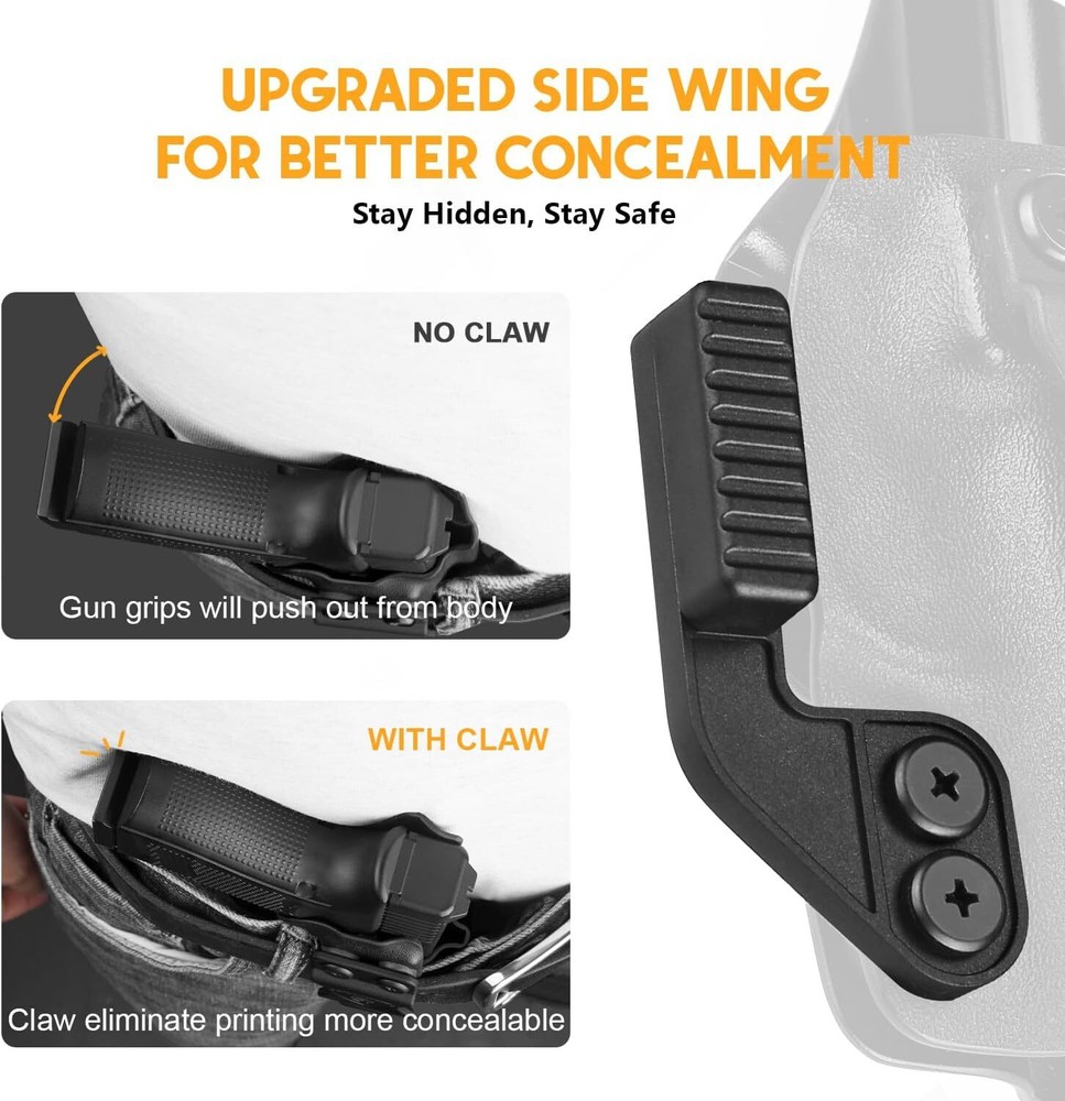 IWB Kydex Holster Compatible with Springfield Hellcat Pro, Not Fit Hellcat, RH