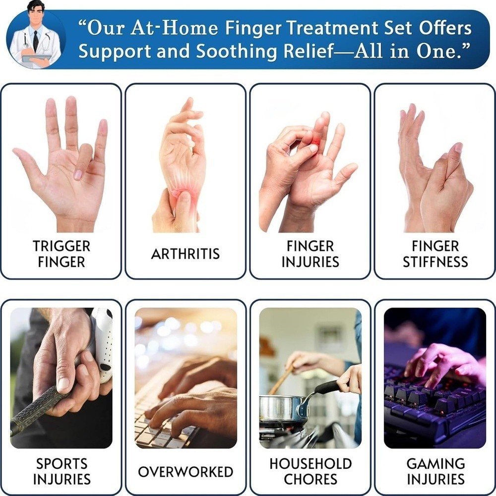 Therapy Support Splint with Ice Pack for Trigger Finger and Joint Discomfort