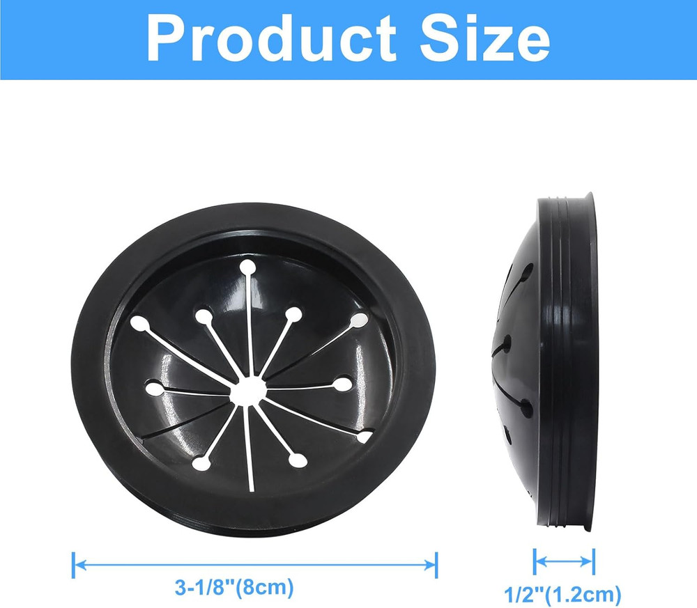 3 PCS Garbage Disposal Splash Guard 3 1/8 Inch, Sink Baffle Multi-Function Kitch