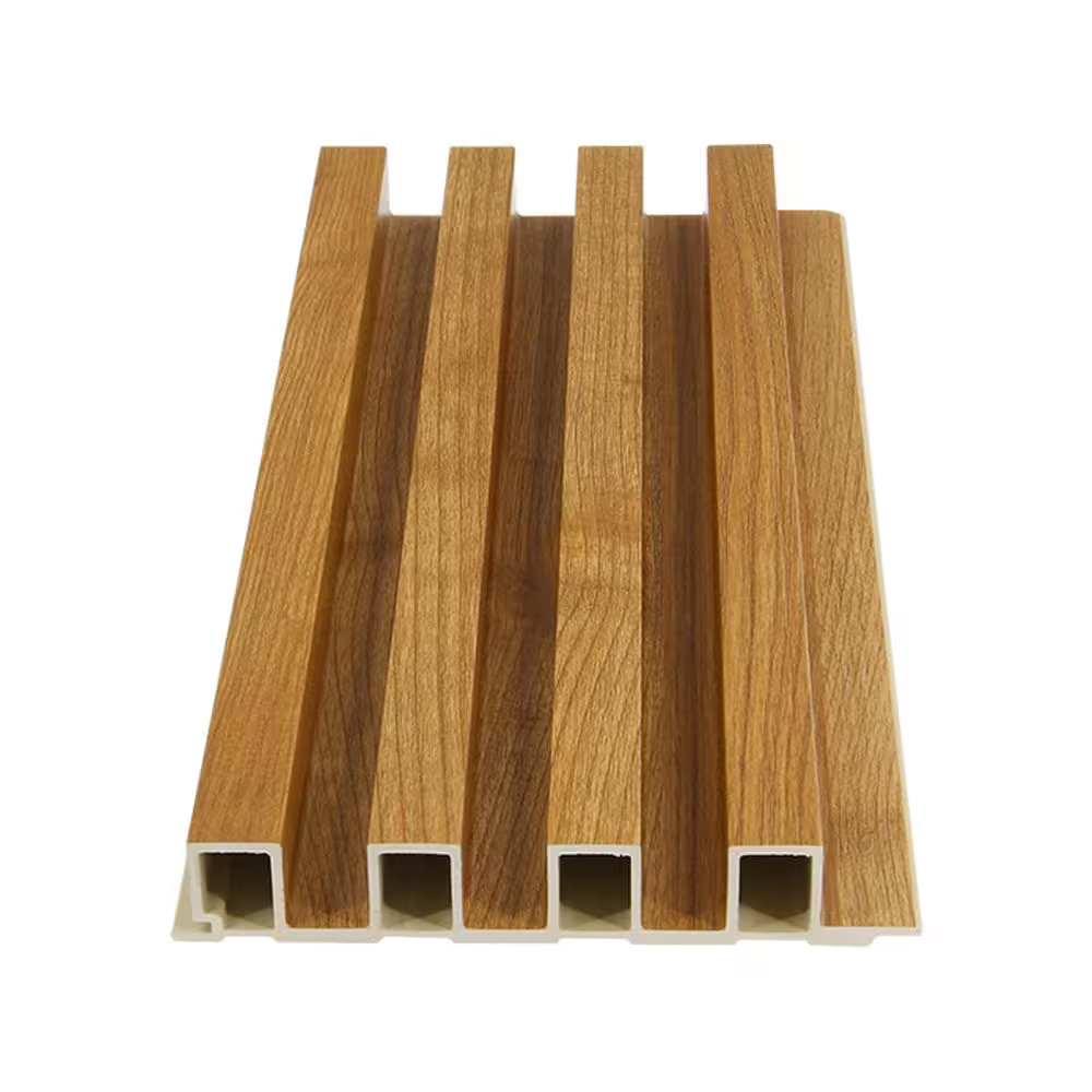 1 In. X 3-1/4 Ft. X 9 Ft. Wall Cladding Oak Interlocking Composite Decorative Wa