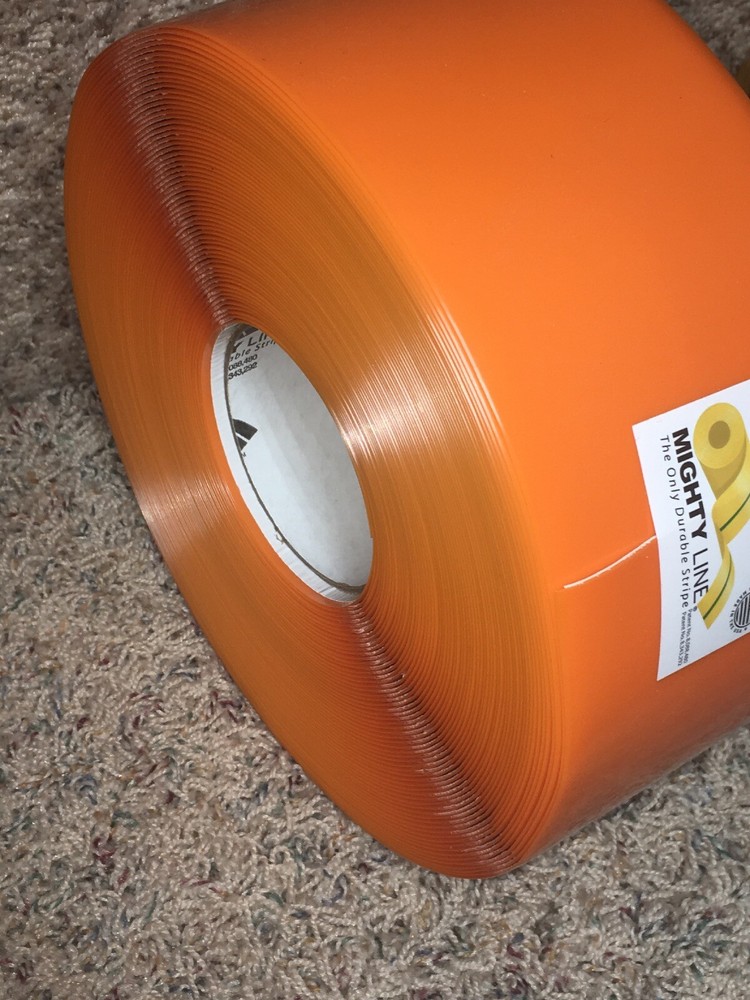 MIGHTY LINE 4RO Industrial Floor Tape, Solid, Continuous Roll, 4" Width