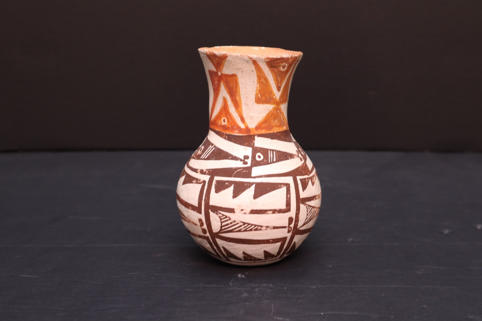 Antique Acoma Pueblo Pottery Polychrome Jar Jug Vase Pot Hand Coiled VTG Native