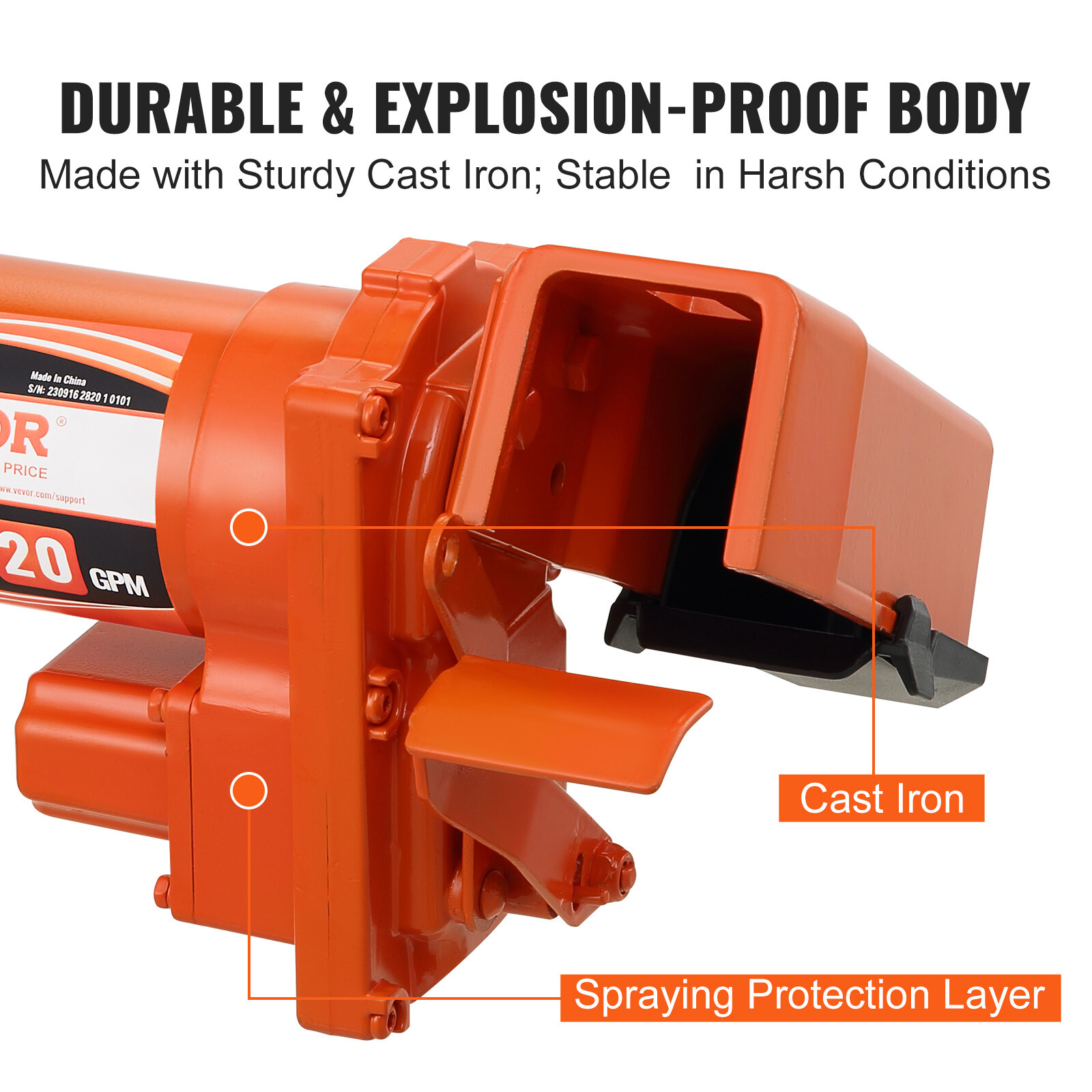 VEVOR Fuel Transfer Pump Gasoline Pump 20GPM 12V for Transfer of Gasoline Diesel