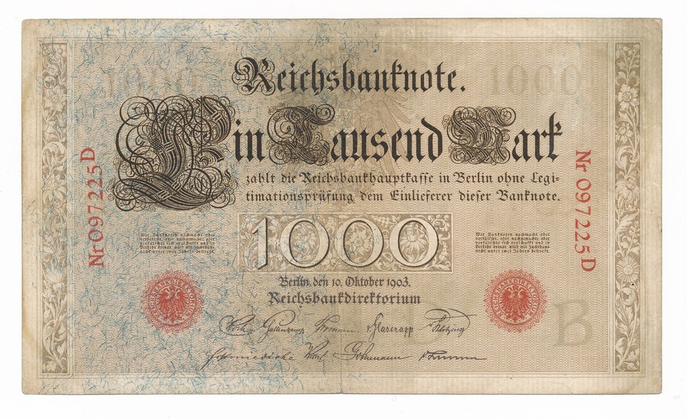 Germany 1000 Mark 1903  P. 23 VF  Scarce German Note