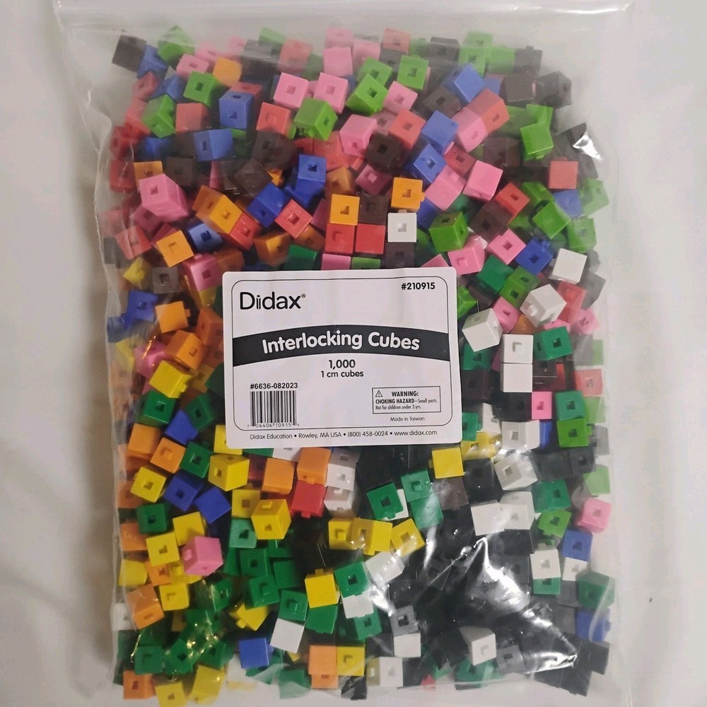 Didax Interlocking Cubes – 1,000 count (1 cm cubes)