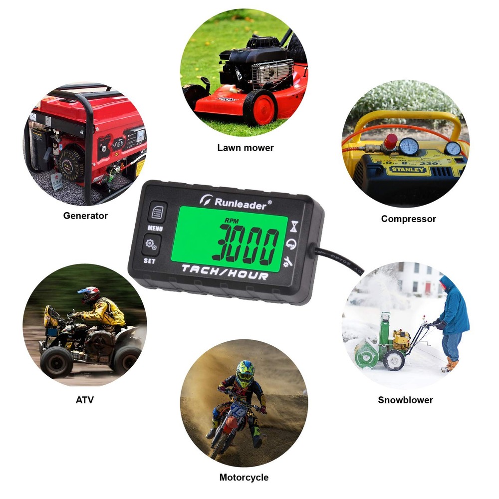 Digital Self-Powered Hours Tachometer,Maintenance Reminder,Backlights Display...