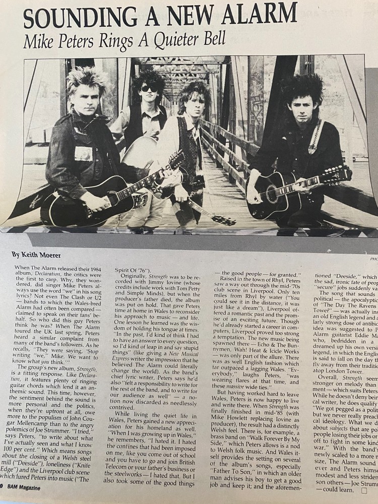 The Alarm, Full Page Vintage Clipping