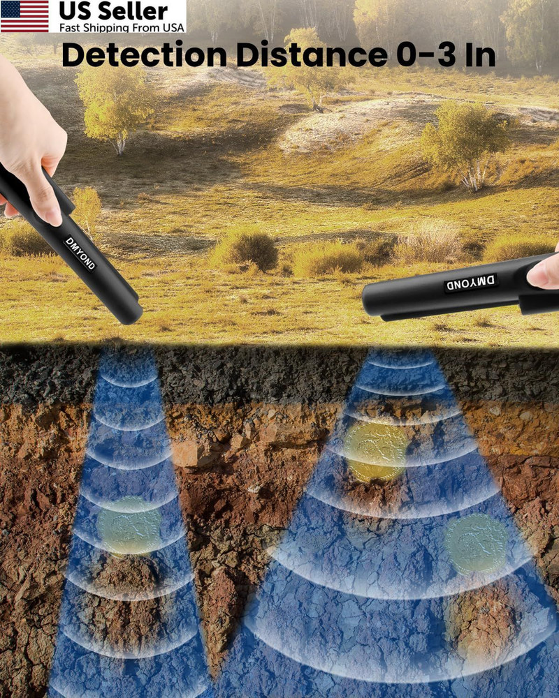 Dmyond Metal Detector Pinpointer, Professional Waterproof Handheld Pin Black