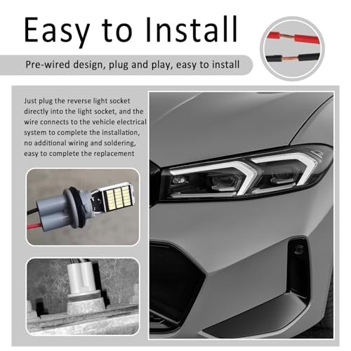 2PCS T15 Bulb Socket Wiring Harness Adapter,Reverse Light Socket Pigtail