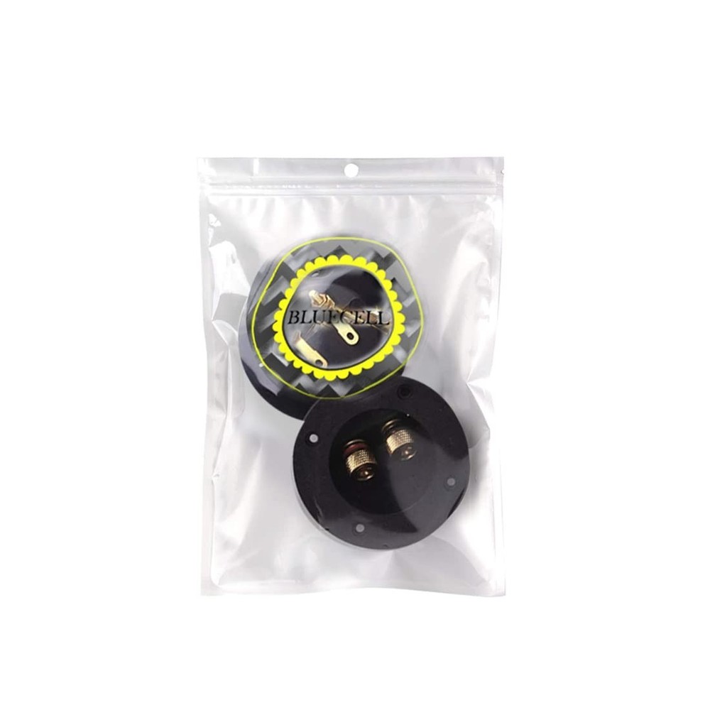 1 Pair 3-Inch Double Binding Round Gold Plate Push Spring Loaded Jacks Speake...