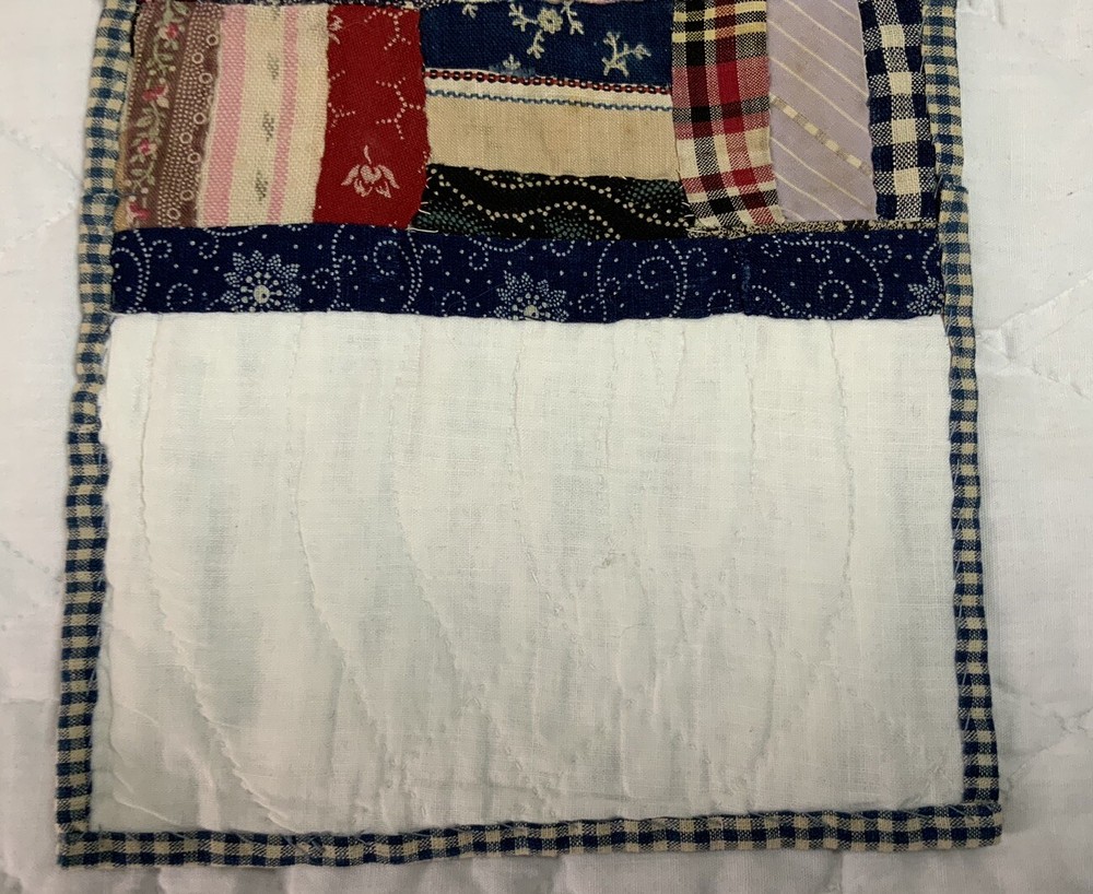 Vintage Antique Quilt Table Topper, Small, Patchwork Quilt Pieces, Rectangle