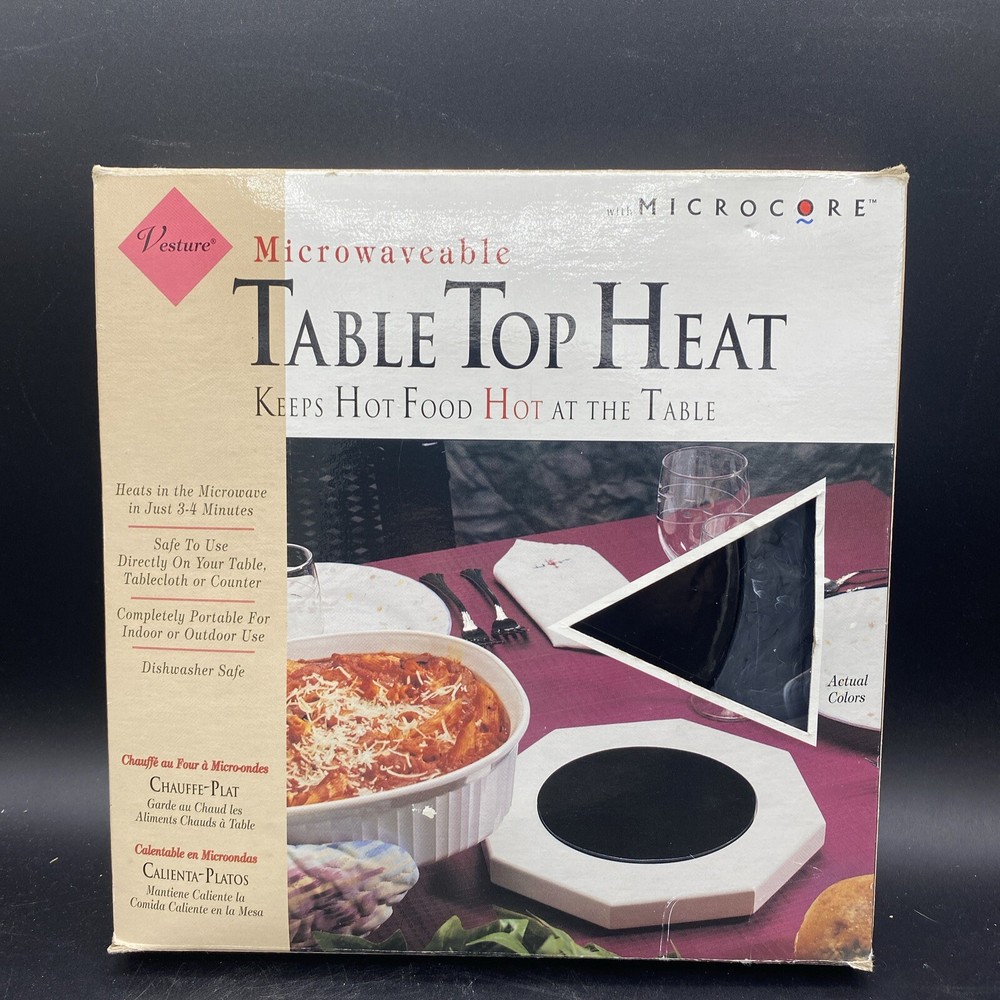 Microwaveable Table Top Heat Plate with Microcore Vesture Gray & Black