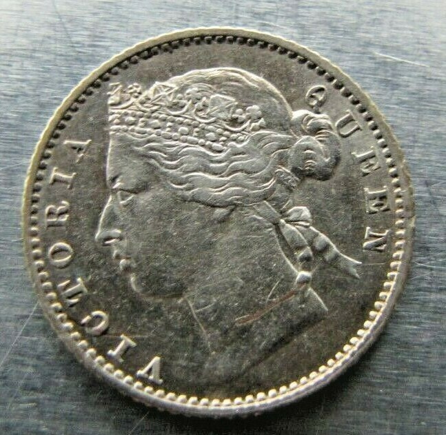 Straits Settlements 10 Cents 1878 sharp much lustrous AU/UNC.