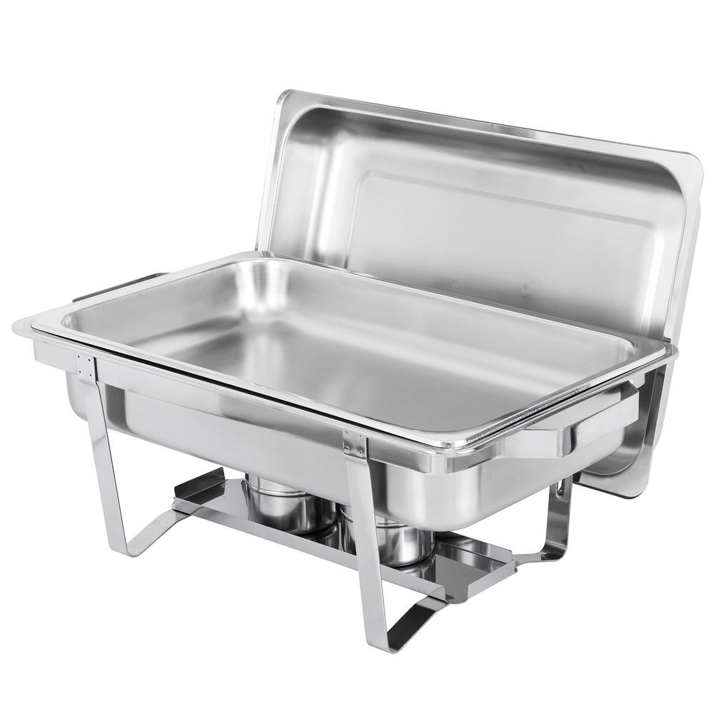 8 Packs Chafing Dish 8 Quart Stainless Steel Rectangular Chafer Full Size Buffet