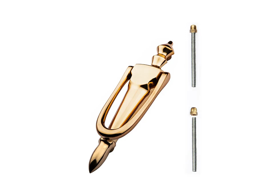 B&M SOLID BRASS VICTORIAN URN SLIMLINE DOOR KNOCKER - (POLISHED BRASS)